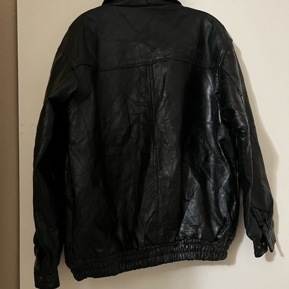 Flight Path Black Genuine Leather Zipper Jacket M - Picture 2 of 3